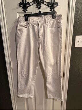 White Straight-Leg Boyfriend Jean